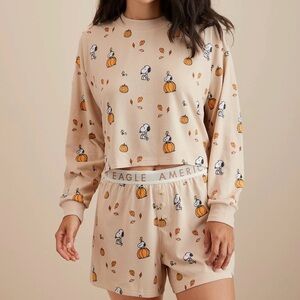 AE Peanuts Fall Plush PJ Set